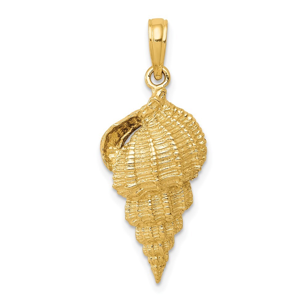 14k Yellow Gold Conch Shell Necklace Charm Pendant
